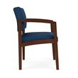 Lesro Industries Wood Waiting Reception Guest Chair Wood Frame in Blue