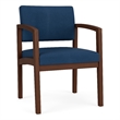 Lesro Industries Wood Waiting Reception Guest Chair Wood Frame in Blue