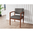Lesro Industries Wood Waiting Reception Guest Chair Wood Frame in Gray