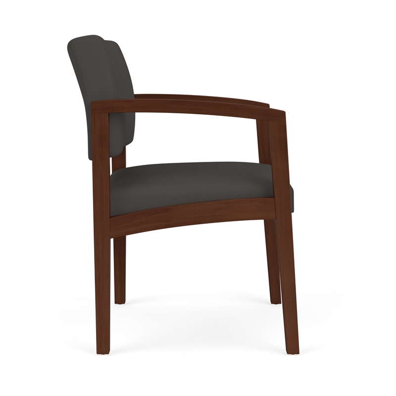Lesro Industries Wood Waiting Reception Guest Chair Wood Frame in Gray