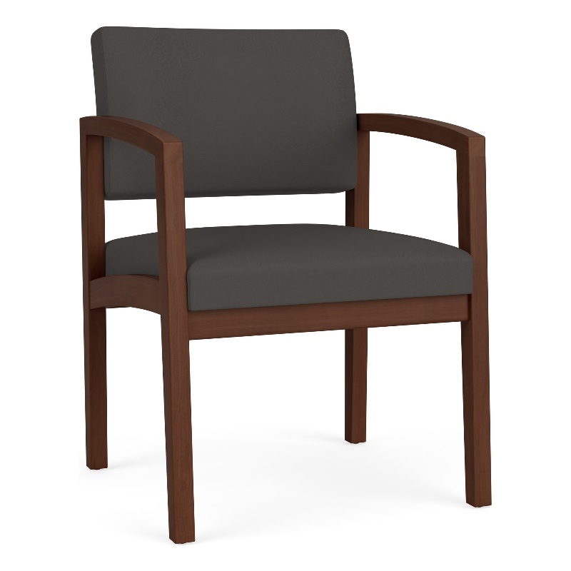 Lesro Industries Wood Waiting Reception Guest Chair Wood Frame in Gray