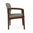 Lesro Industries Wood Waiting Reception Guest Chair Wood Frame in Gray