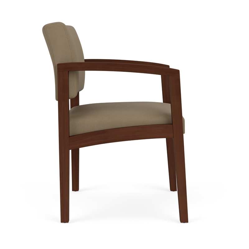 Lesro Industries Wood Waiting Reception Guest Chair Wood Frame in Brown