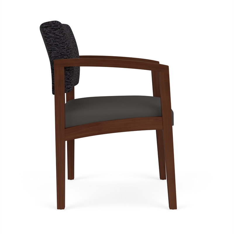 Lesro Industries Wood Waiting Reception Guest Chair Wood Frame in Gray