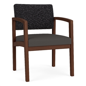 Lesro Industries Wood Waiting Reception Guest Chair Wood Frame in Gray