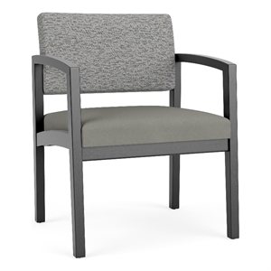Lesro Industries Wood Waiting Reception Wide Guest Chair Wood Frame in Gray