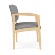 Lesro Industries Wood Waiting Reception Wide Guest Chair Wood Frame in Gray