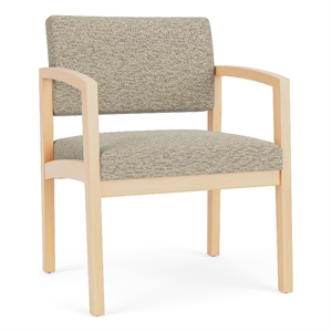 Lesro Industries Wood Waiting Reception Wide Guest Chair in Brown