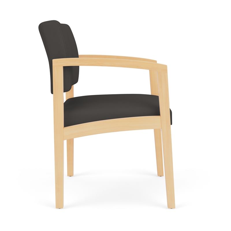 Lesro Industries Wood Waiting Reception Wide Guest Chair Wood Frame in Gray