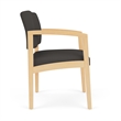 Lesro Industries Wood Waiting Reception Wide Guest Chair Wood Frame in Gray