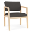 Lesro Industries Wood Waiting Reception Wide Guest Chair Wood Frame in Gray