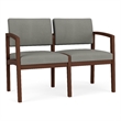 Lesro Industries Wood Waiting Reception 2 Seat Sofa Wood Frame in Gray