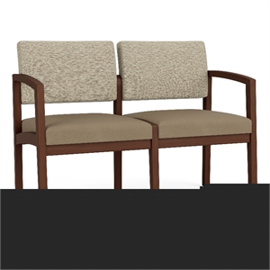 Lesro Industries Wood Waiting Reception 2 Seat Sofa Wood Frame in Gray