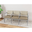 Lesro Industries Steel Waiting Reception 3 Seat Tandem Seating in Brown