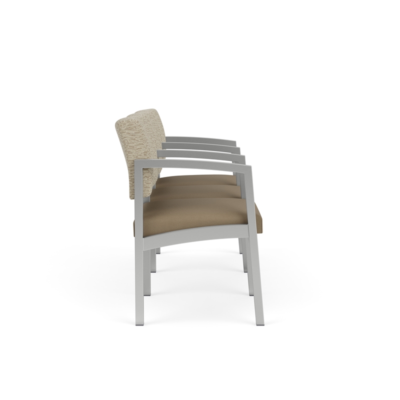 Lesro Industries Steel Waiting Reception 3 Seat Tandem Seating in Brown