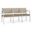 Lesro Industries Steel Waiting Reception 3 Seat Tandem Seating in Brown