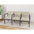 Lesro Industries Steel Waiting Reception 3 Seat Tandem Seating in Brown