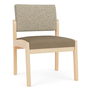 Lesro Industries Wood Waiting Reception Armless Guest Chair in Brown