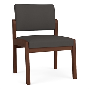 Lesro Industries Wood Waiting Reception Armless Guest Chair in Gray