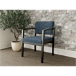 Lesro Industries Wood Waiting Reception Guest Chair Wood Frame in Blue