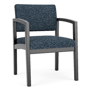 Lesro Industries Wood Waiting Reception Guest Chair Wood Frame in Blue