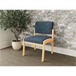 Lesro Industries Wood Waiting Reception Armless Guest Chair in Blue