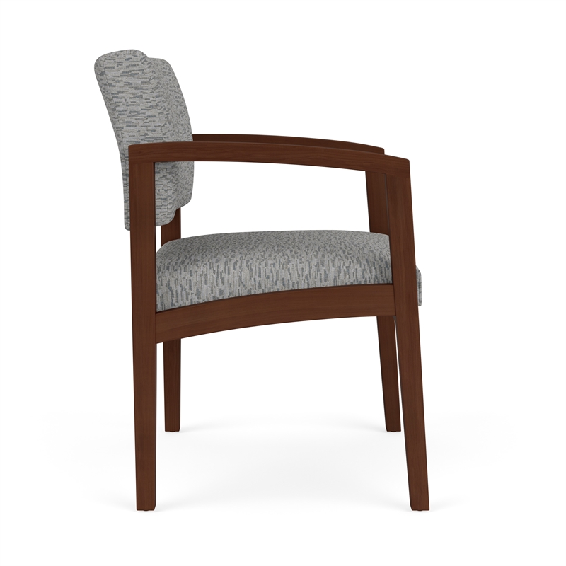 Lesro Industries Wood Waiting Reception Wide Guest Chair Wood Frame in Gray