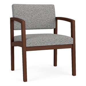 Lesro Industries Wood Waiting Reception Wide Guest Chair Wood Frame in Gray