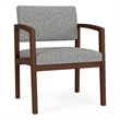 Lesro Industries Wood Waiting Reception Wide Guest Chair Wood Frame in Gray