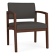 Lesro Industries Wood Waiting Reception Wide Guest Chair Wood Frame in Gray