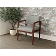 Lesro Industries Wood Waiting Reception Wide Guest Chair Wood Frame in Gray