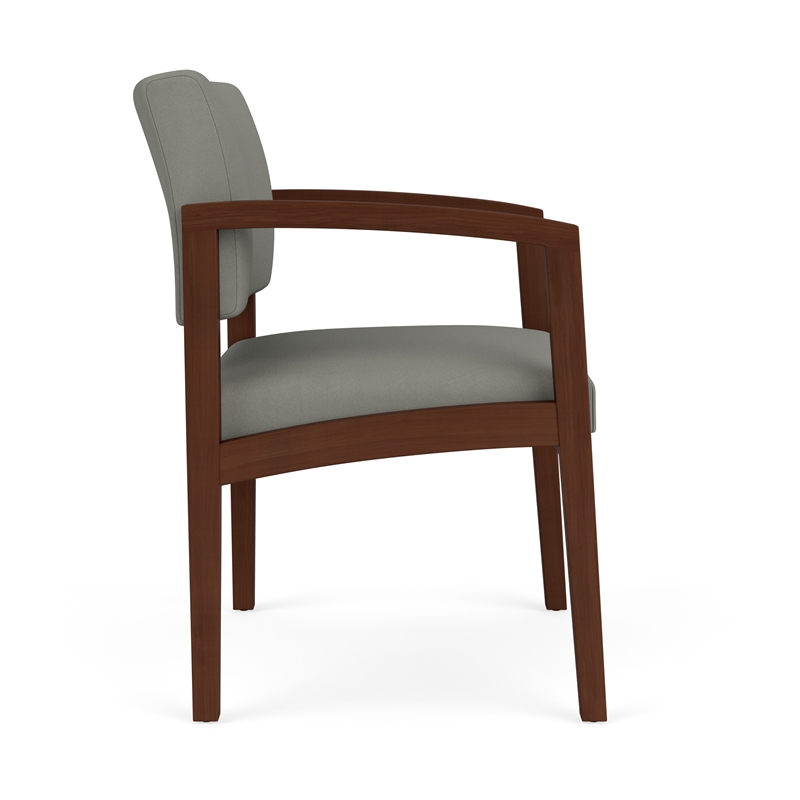 Lesro Industries Wood Waiting Reception Wide Guest Chair Wood Frame in Gray