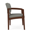Lesro Industries Wood Waiting Reception Wide Guest Chair Wood Frame in Gray
