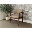 Lesro Industries Wood Waiting Reception Wide Guest Chair in Brown
