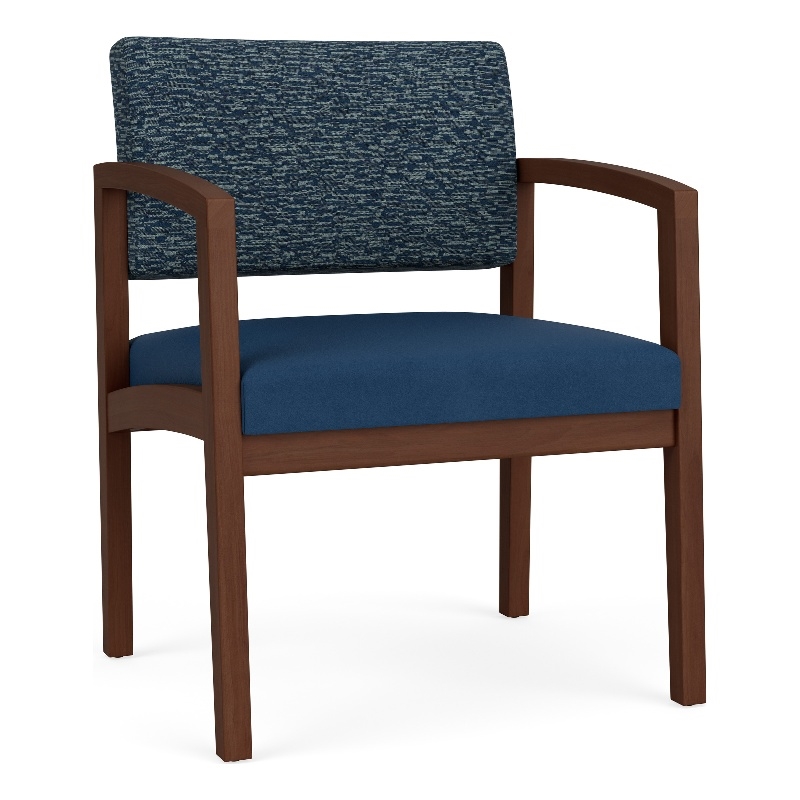 Lesro Industries Wood Waiting Reception Wide Guest Chair in Brown