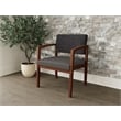 Lesro Industries Wood Waiting Reception Wide Guest Chair Wood Frame in Gray