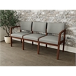 Lesro Industries Wood Waiting Reception 3 Seat Sofa Wood Frame in Gray