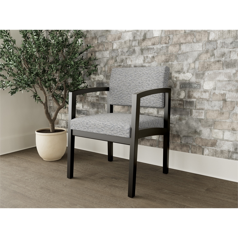 Lesro Industries Wood Waiting Reception Guest Chair Wood Frame in Gray