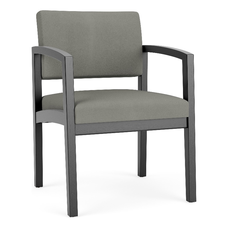 Lesro Industries Wood Waiting Reception Guest Chair Wood Frame in Gray