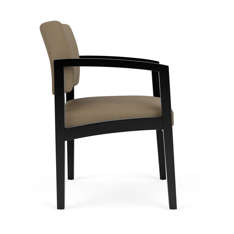 Lesro Industries Wood Waiting Reception Guest Chair Wood Frame in Brown