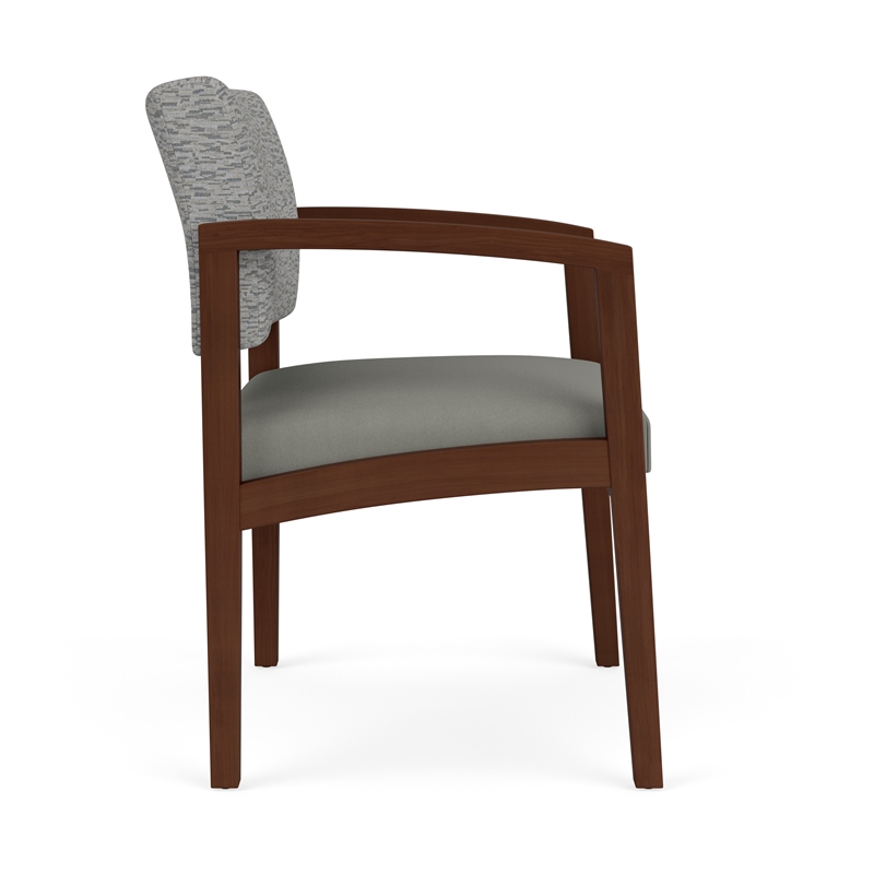 Lesro Industries Wood Waiting Reception Wide Guest Chair Wood Frame in Gray