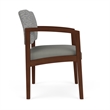 Lesro Industries Wood Waiting Reception Wide Guest Chair Wood Frame in Gray