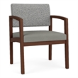 Lesro Industries Wood Waiting Reception Wide Guest Chair Wood Frame in Gray
