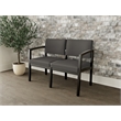 Lesro Industries Wood Waiting Reception 2 Seat Sofa Wood Frame in Gray