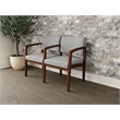 Lesro Industries Wood Waiting Reception 2 Seat Tandem Seating in Gray