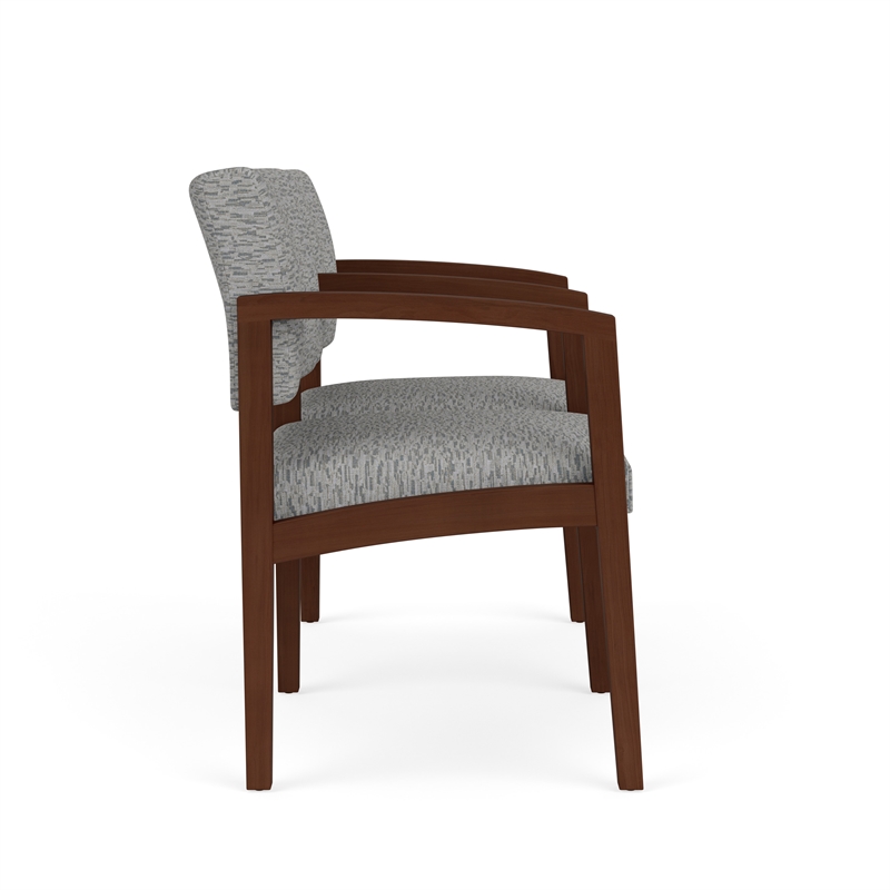 Lesro Industries Wood Waiting Reception 2 Seat Tandem Seating in Gray