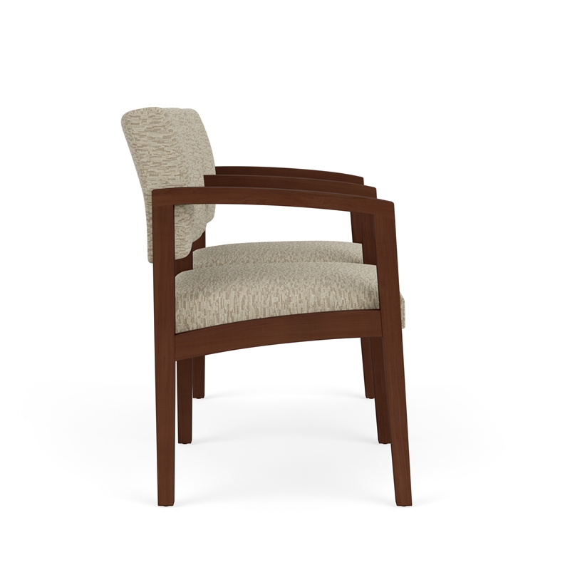 Lesro Industries Wood Waiting Reception 2 Seat Tandem Seating in Brown