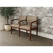 Lesro Industries Wood Waiting Reception 2 Seat Tandem Seating in Brown