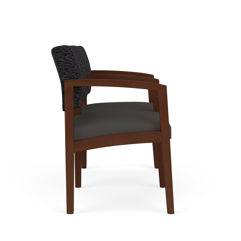 Lesro Industries Wood Waiting Reception 2 Seat Tandem Seating in Gray