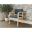 Lesro Industries Wood Waiting Reception Guest Chair Wood Frame in Blue